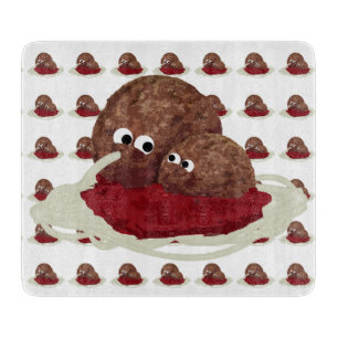 Niedliches Meatball Eating Spaghetti Schneidebrett