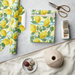 Niedliches mediterranes Sommerlemon Geschenkpapier