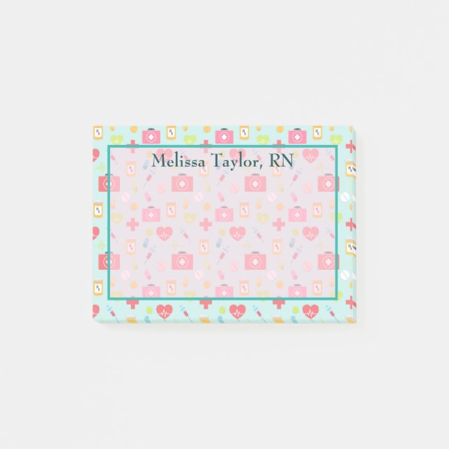 Niedliches medizinisches Thema Post-it Klebezettel (Vorderseite)