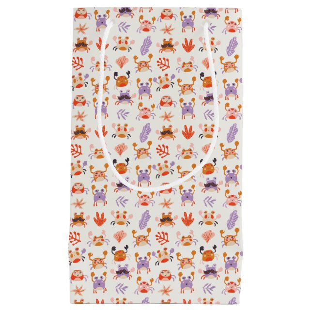 Niedliches Meer Freunde Korkkrebs Wasserfarbe Kleine Geschenktüte (Vorderseite)