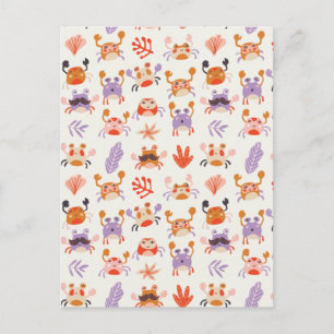 Niedliches Meer Freunde Korkkrebs Wasserfarbe Postkarte