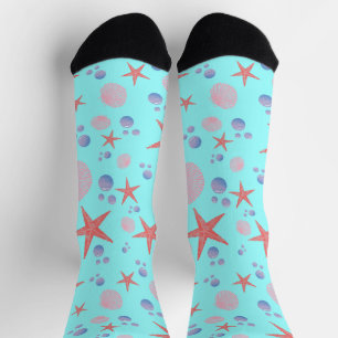 Niedliches Meer Muschel Seestern Küste Summer Ocea Socken