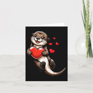 Niedliches Meer Otter Valentines Herzstück Lover F Karte