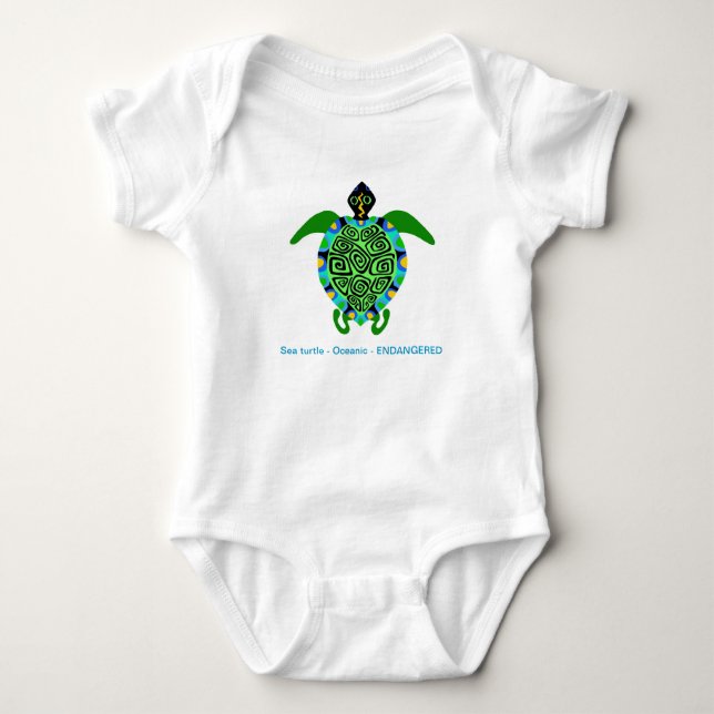 Niedliches Meer - TURTLE - Tierfreund - Baby Strampler (Vorderseite)