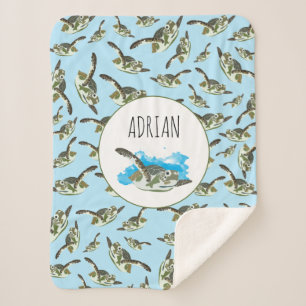 Niedliches Meeresschildkrötenmuster Sherpadecke