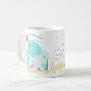 Niedliches Meerjungentauchen Kaffeetasse