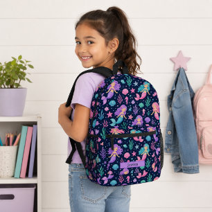 Niedliches Meerjungfrau-Muster Bedruckter Rucksack