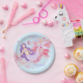 Niedliches Meerjungfrau Rosa Unterwasser für klein Pappteller