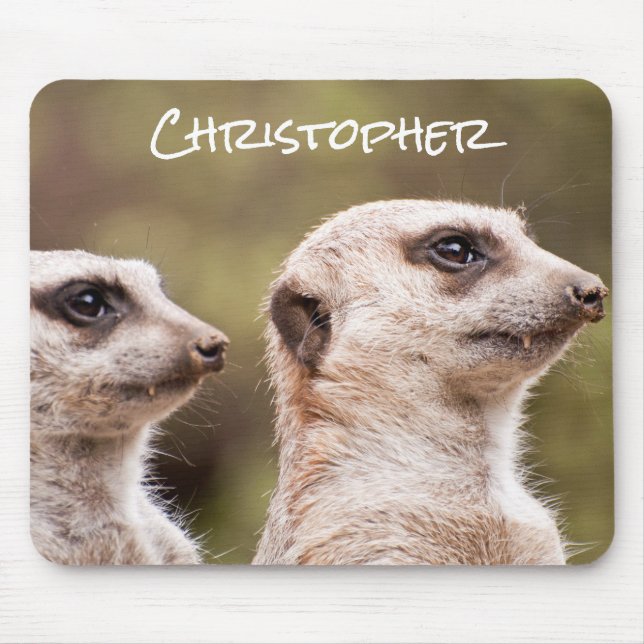 Niedliches Meerkats-Foto Personalisiert Mousepad (Vorne)