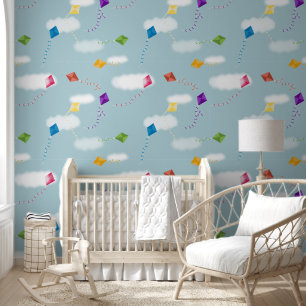Niedliches mehrfarbiges Flying Kites Kids Kinderzi Tapete
