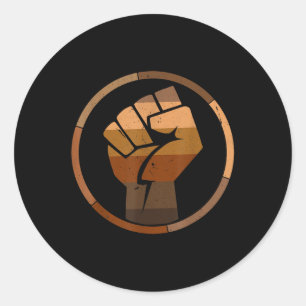 Niedliches Melanin Fist Black History Montag Schwa Runder Aufkleber