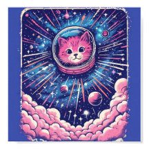 Niedliches Meowstranaut Cat Poster - Weltraumkatze