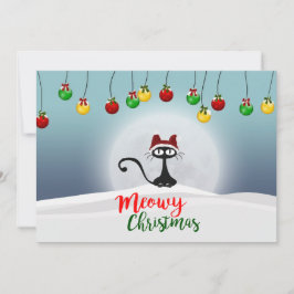 Niedliches Meowy Weihnachtsflache Feiertags-Karte Feiertagskarte
