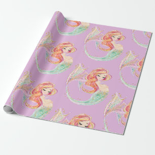 NIEDLICHES MERMAID BABY SHOWING Wrapping Paper Geschenkpapier