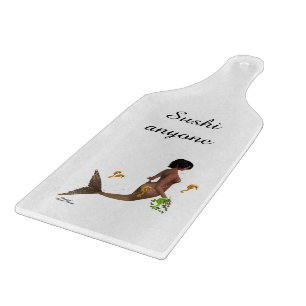 Niedliches Mermaid mit Seepferd Paddel Schneidebrett