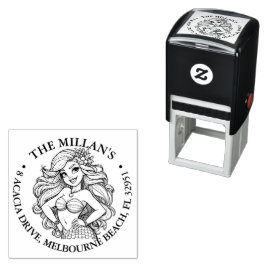 Niedliches Mermaid-Party Permastempel