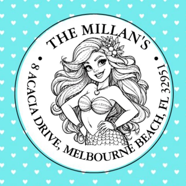 Niedliches Mermaid-Party Permastempel (perfect for adding fun and charm to notes, crafts, or gifts!)