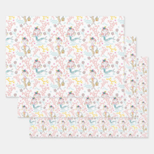 Niedliches Mermaied Craft Decoupage Scrapbook und  Geschenkpapier Set