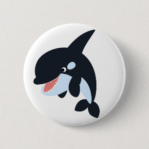 Niedliches Merry Cartoon Killer Whale Button Abzei