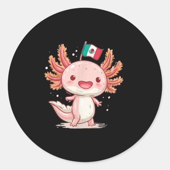 Niedliches Mexiko Axolotkostüm für Jungen und Mädc Runder Aufkleber (Vorderseite)