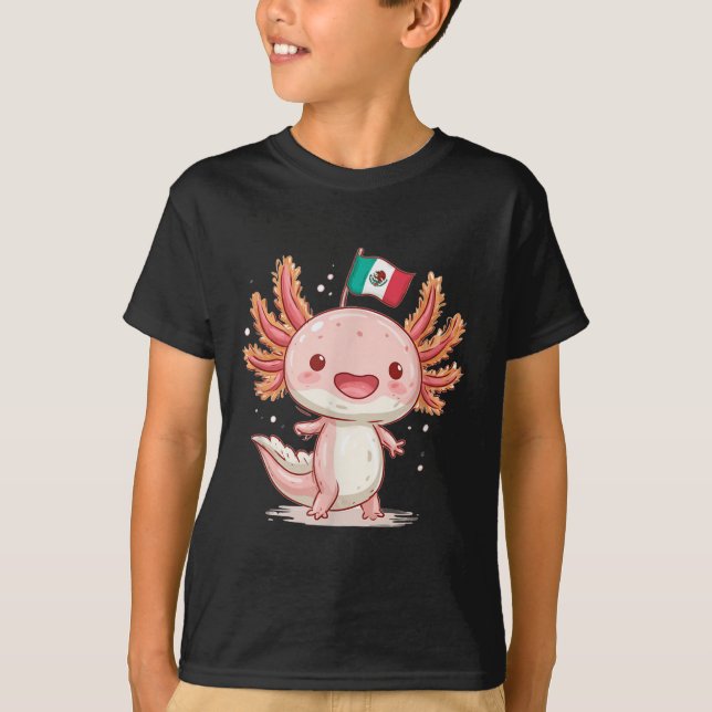 Niedliches Mexiko Axolotkostüm für Jungen und Mädc T-Shirt (Vorderseite)