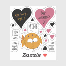 Niedliches Mine Mine Mine Puffer Fish Theme Aufkleber