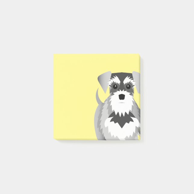 Niedliches Miniaturschnauzer-helles Gelb Post-it Klebezettel (Vorderseite)