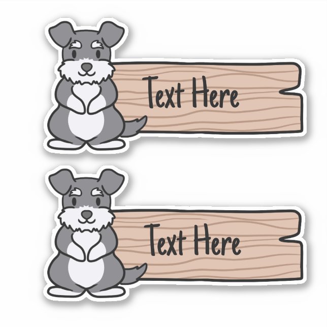 Niedliches Miniaturschnauzer-Label Aufkleber (Vorderseite)
