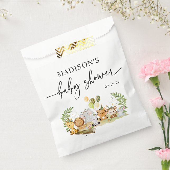 Niedliches Minimal-Jungle-Safari-Baby-Dusche Party Geschenktütchen (Versiegelt)