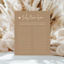 Niedliches Minimalistisches Brown Gender Reveal Ba