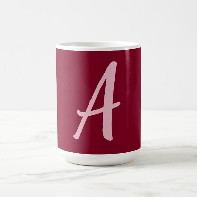 Niedliches Minimalistisches Burgundy Red Calligrap Kaffeetasse (Mittel)