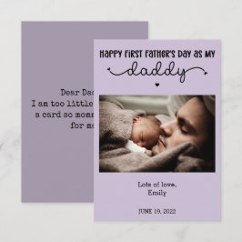 Niedliches Minimalistisches Foto des ersten Vaters Karte