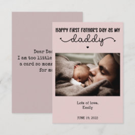 Niedliches Minimalistisches Foto des ersten Vaters Karte