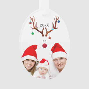 Niedliches Minimalistisches Rentier Weihnachts-Fot Ornament