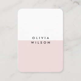 Niedliches Minimalistisches Rosa Weiß Visitenkarte