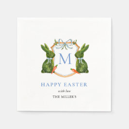 Niedliches Mit Monogramm Thema Bunny Oster Serviette