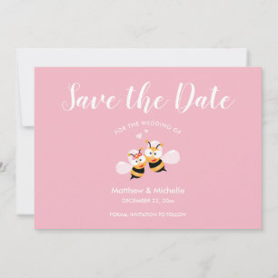 Niedliches Mittel zur eleganten rosa Hochzeit Save The Date