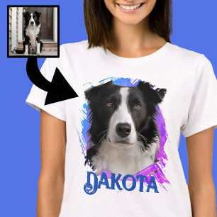 Niedliches Modern & Fun Blue Border Collie Dog Fot T-Shirt