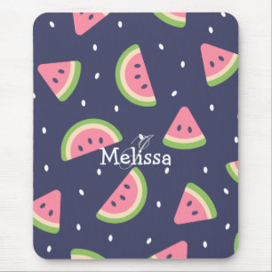 Niedliches Modern Green Pink Wassermelone Muster Mousepad