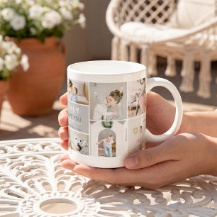 Niedliches Modern Mama Foto Collage Geschenk Kaffeetasse