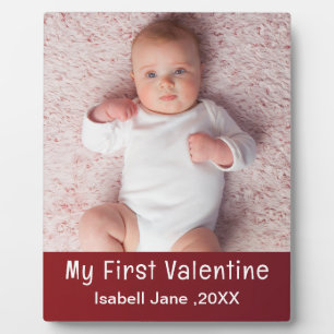 Niedliches modernes 1. Valentinstag Persönliches F Fotoplatte