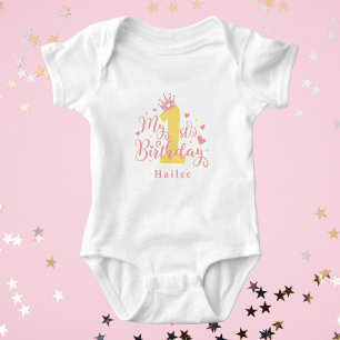 Niedliches modernes Baby Girl zum ersten Geburtsta Strampler