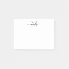 Niedliches, modernes Girly Script Monogram Black Post-it Klebezettel
