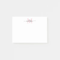 Niedliches, modernes Girly Script Monogram Rose Pi