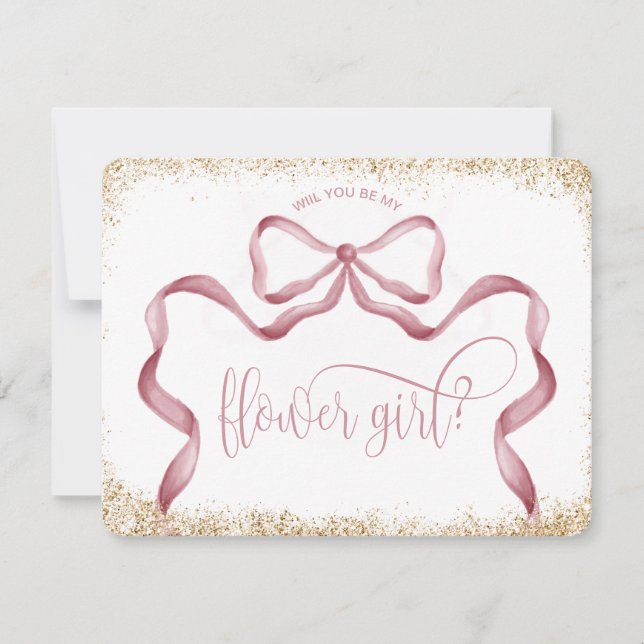 niedliches modernes, gürtelrosa Aquarell FLOWER GI Einladung (Vorderseite)