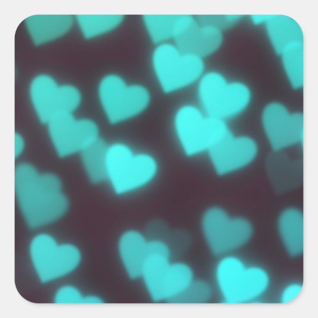 Niedliches modernes Herzmuster Quadratischer Aufkleber (Vorderseite)