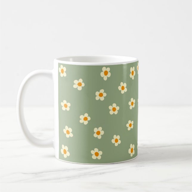 Niedliches modernes Milchmuster Grün Kaffeetasse (Links)