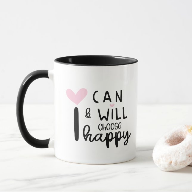 Niedliches, modernes Minimum, das ich glücklich wä Tasse (Mit Donut)