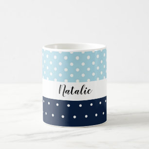 Niedliches modernes Navy Blau Mit Monogramm Kaffeetasse