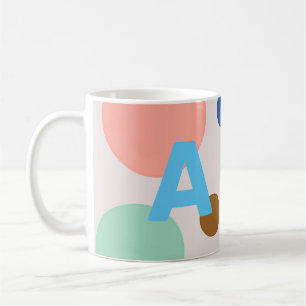 Niedliches modernes Polka Dot Monogramm Kaffeetasse